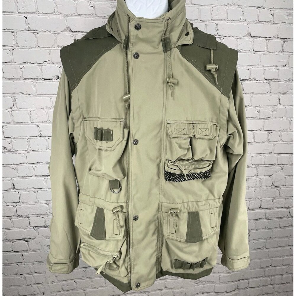 Guide Gear Khaki Green Removable Lining Hood Cargo Pockets Shooting Jacket M